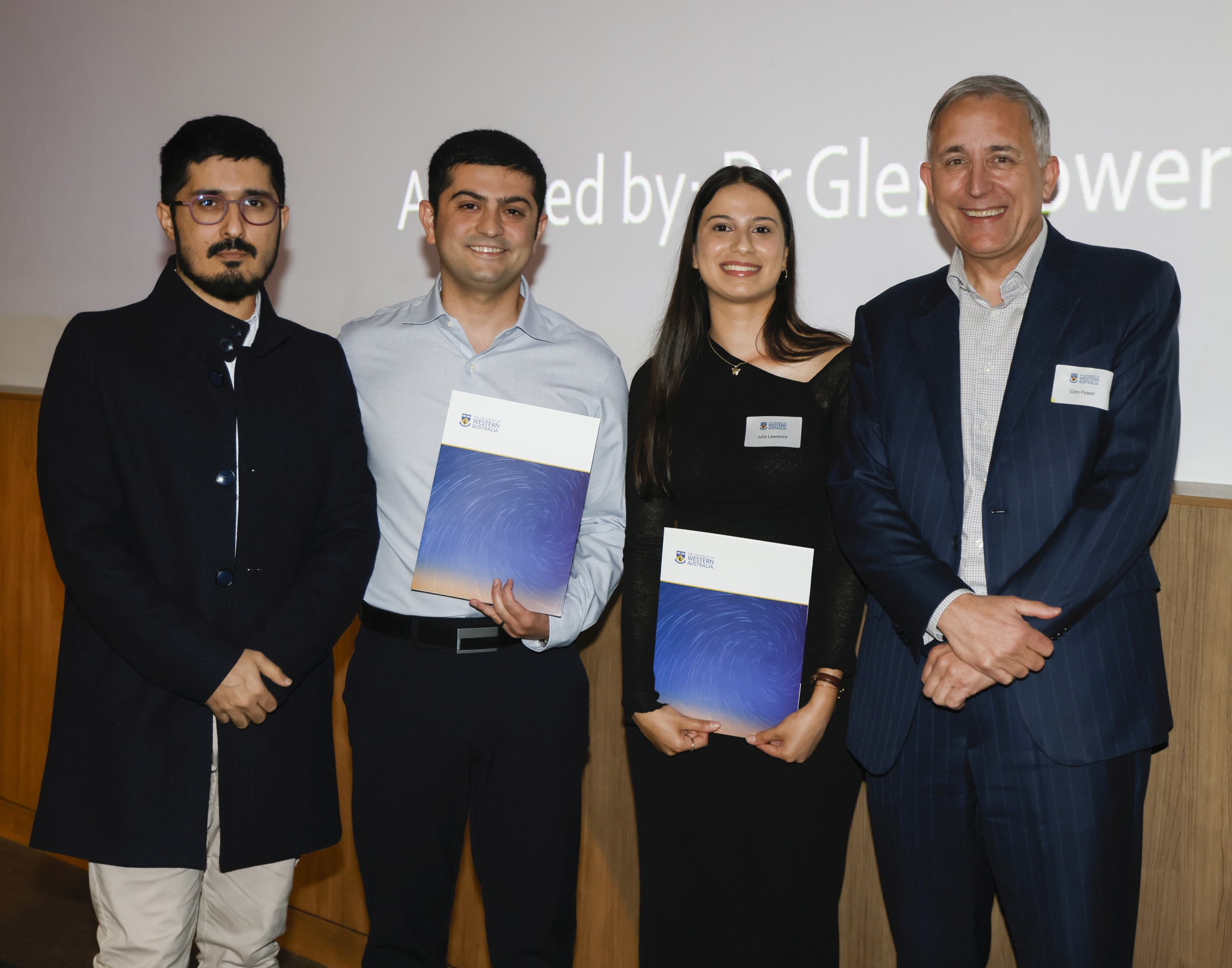 Associate Professor Khyber Alam, Armin Nourdel, Julia Lawrence and Dr Glen Power