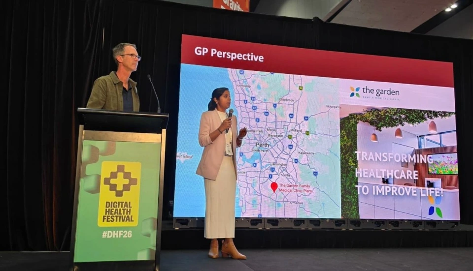Professor Angus Turner with Dr Ramya Raman at the 2026 Digital Health Festival